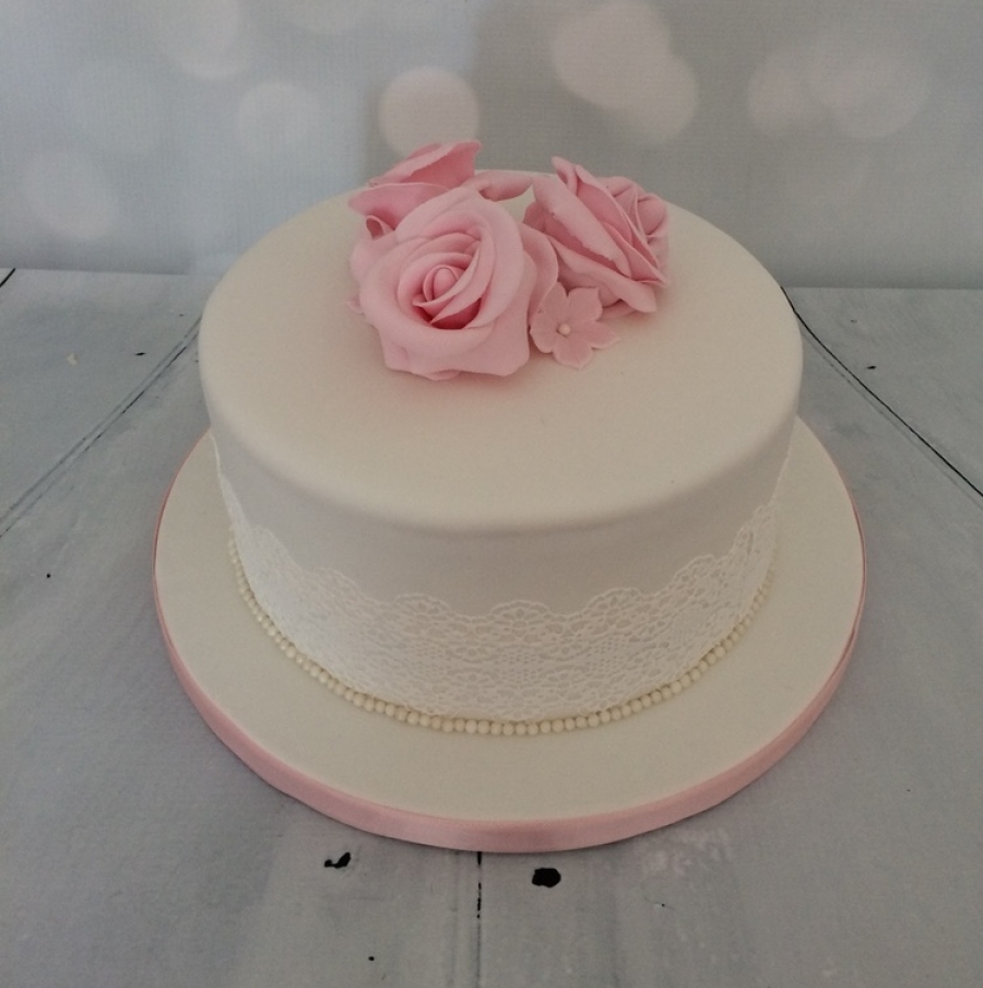 Roses and Lace Birthday Cake