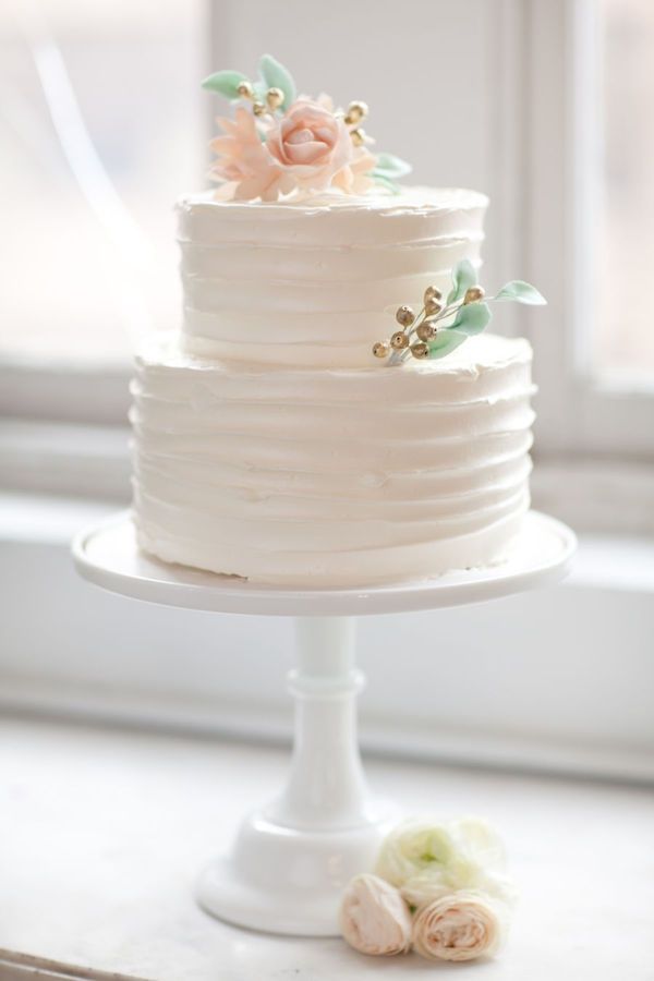 Simple 2 Tier Buttercream Wedding Cakes