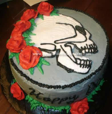 Skull & Roses Birthday Cake