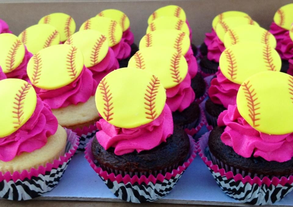 Softball Cupcake Toppers