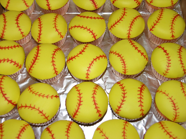 Softball Cupcakes