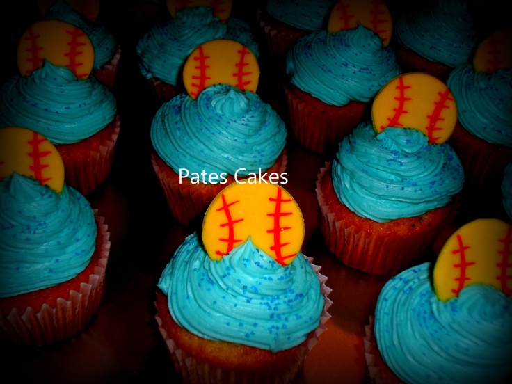 Softball Cupcakes