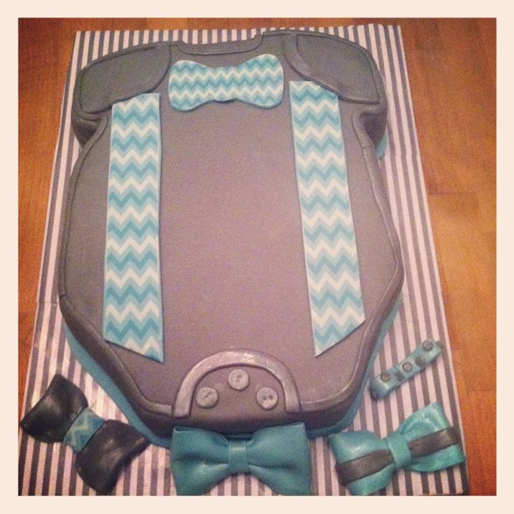 Suspenders and Bow Tie Baby Shower Cake