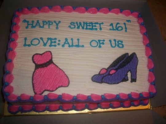 Sweet 16 Birthday Sheet Cakes