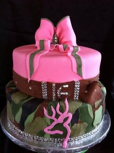 Sweet 16 Camo Birthday Cake