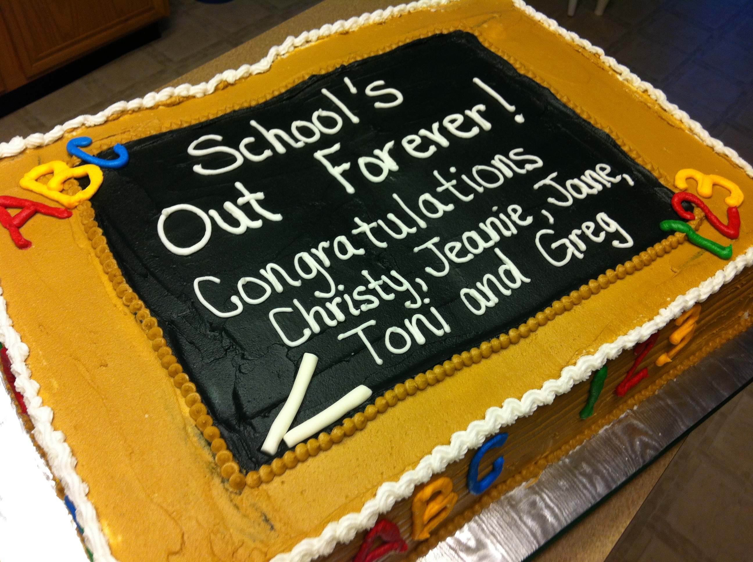 Teacher Retirement Sheet Cake