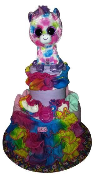 13 Photos of Tie Dye Diaper Cakes