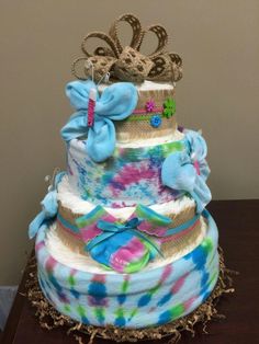 Tie Dye Baby Shower Cake