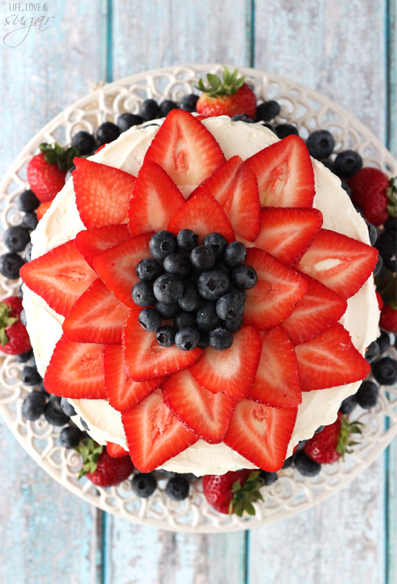 Vanilla Cake with Fresh Strawberries