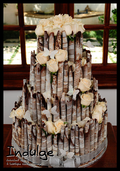 Wedding Cake with Chocolate Curls