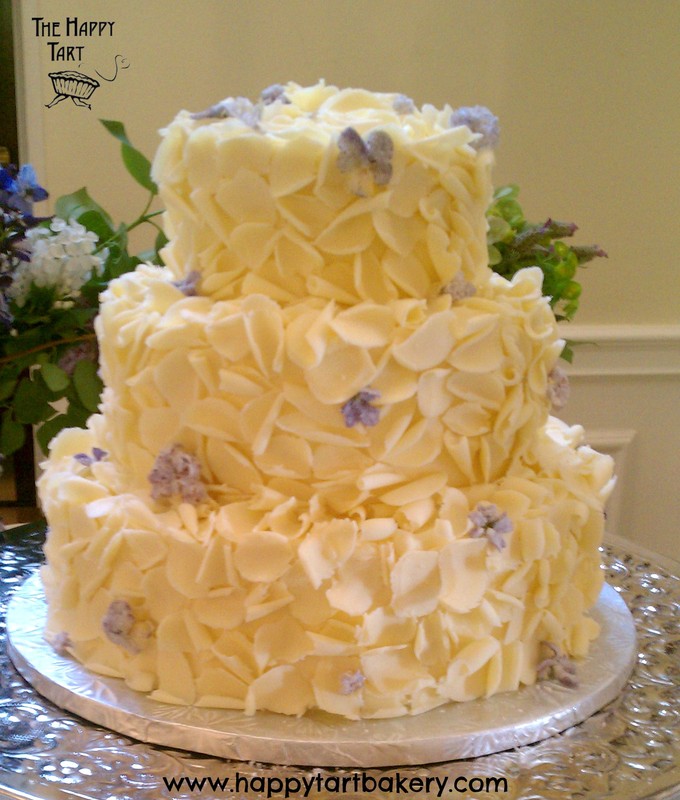 White Chocolate Curl Wedding Cake