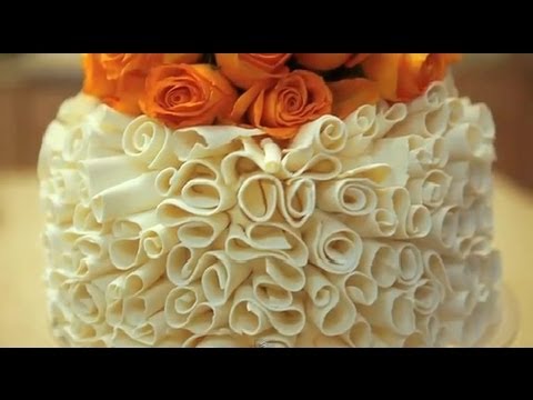 White Chocolate Curls Cake Decorating