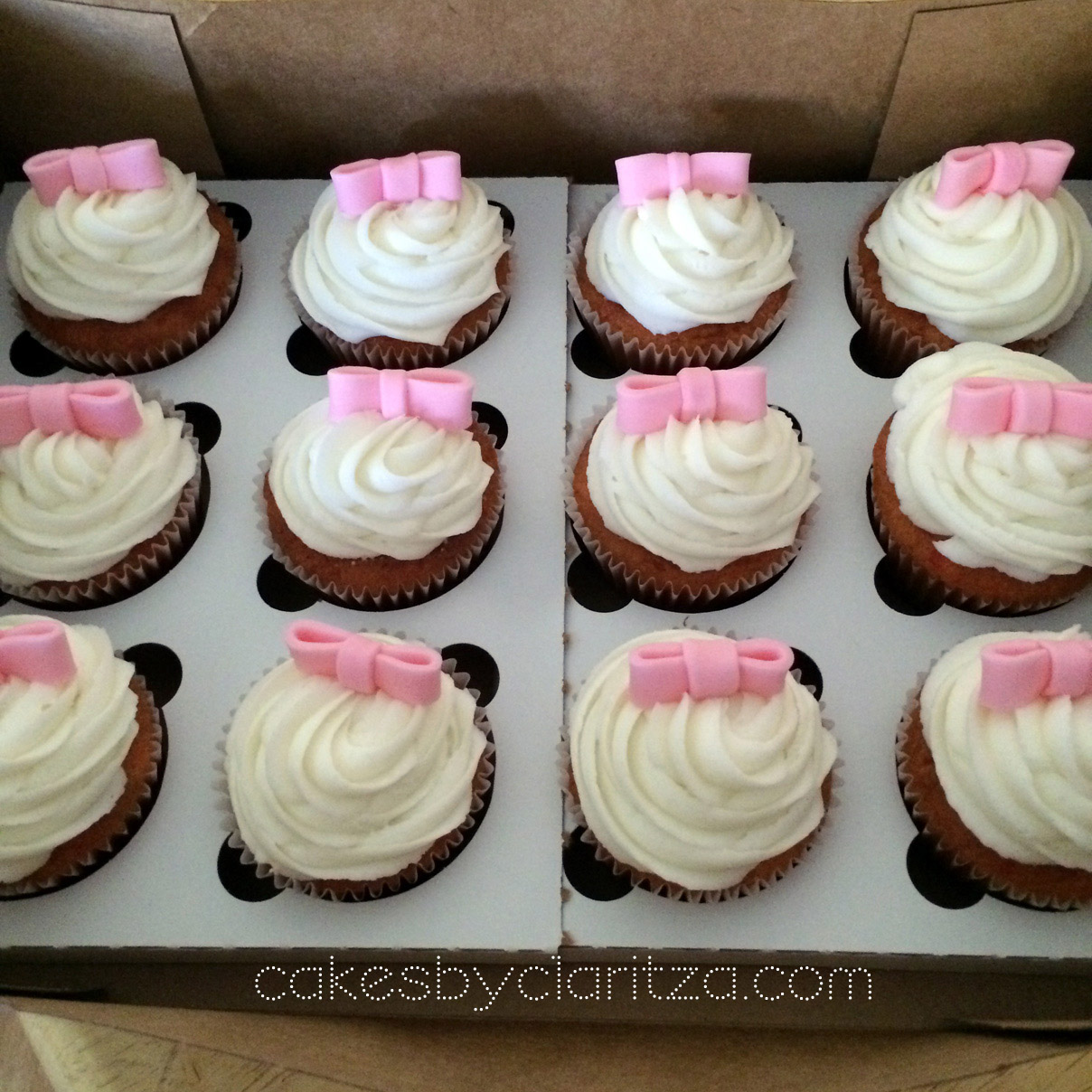 White with Pink Frosting Cupcakes