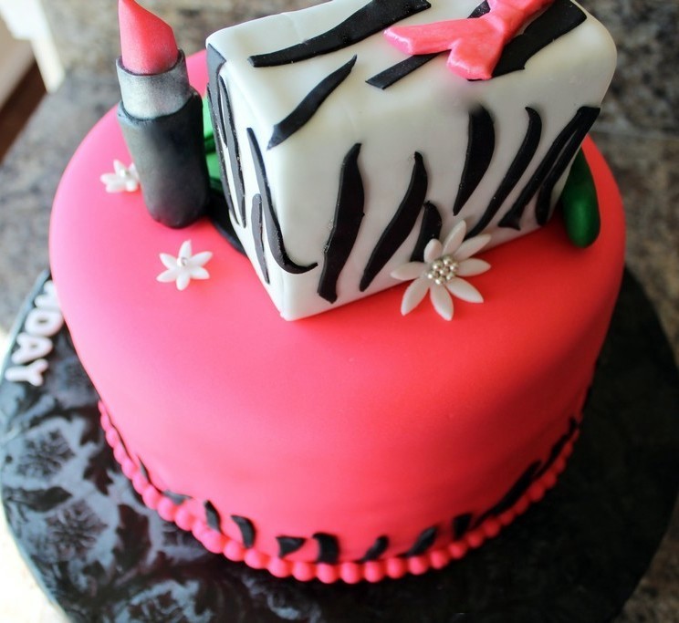 Zebra Print Spa Birthday Cakes for Girls