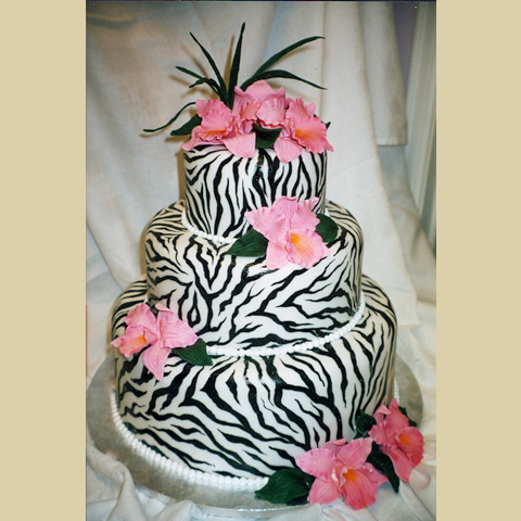 Zebra Print Wedding Cake