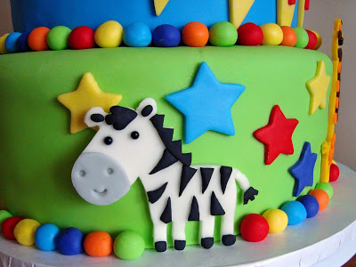 Zoo Animal 1st Birthday Cake