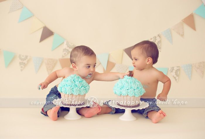 1 Year Old Boy Birthday Cake for Twins