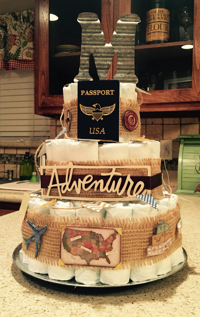 Adventure Theme Diaper Cake