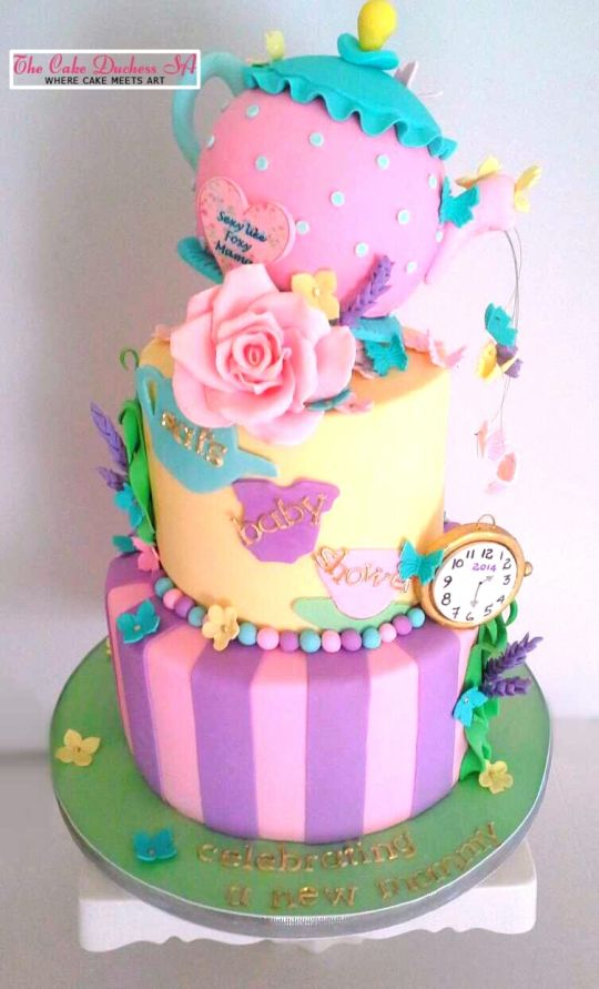 Alice in Wonderland Baby Shower Cake