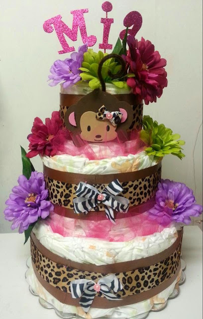 Animal Print Diaper Cake