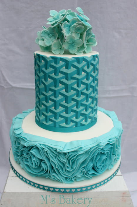 Aqua Wedding Cake