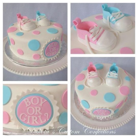 Baby Blue and Pink Gender Reveal Cake