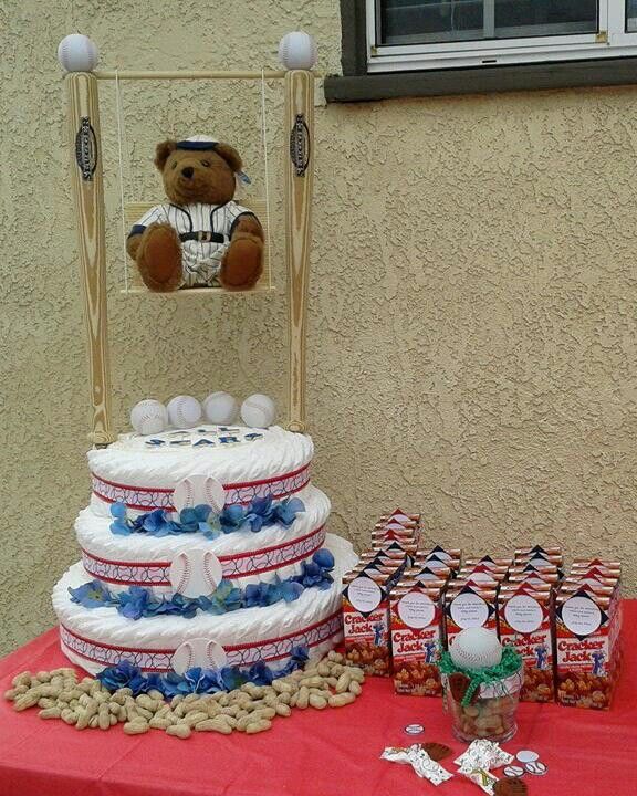 Baby Boy Baseball Theme Diaper Cake