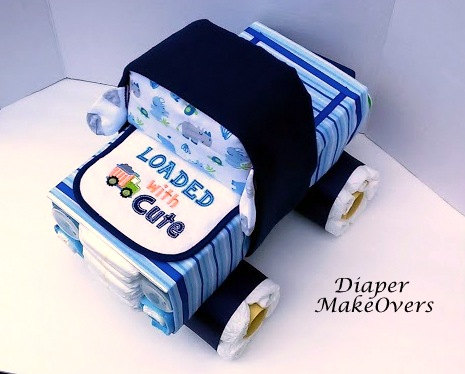 Baby Boy Diaper Cake Trucks