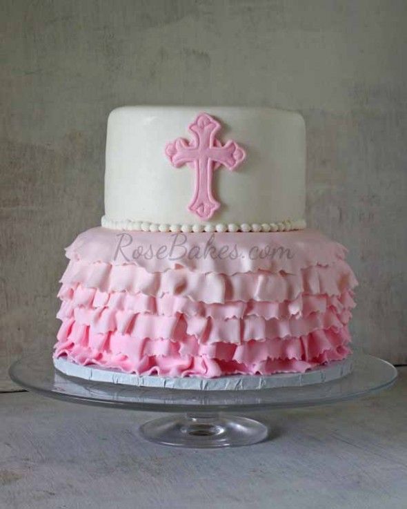 Baby Girl Baptism Cake