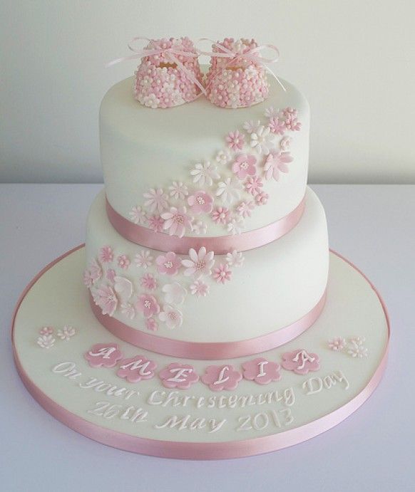 Baby Girl Christening Cake