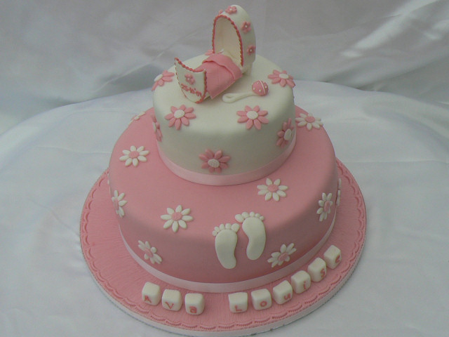 Baby Girl Christening Cake