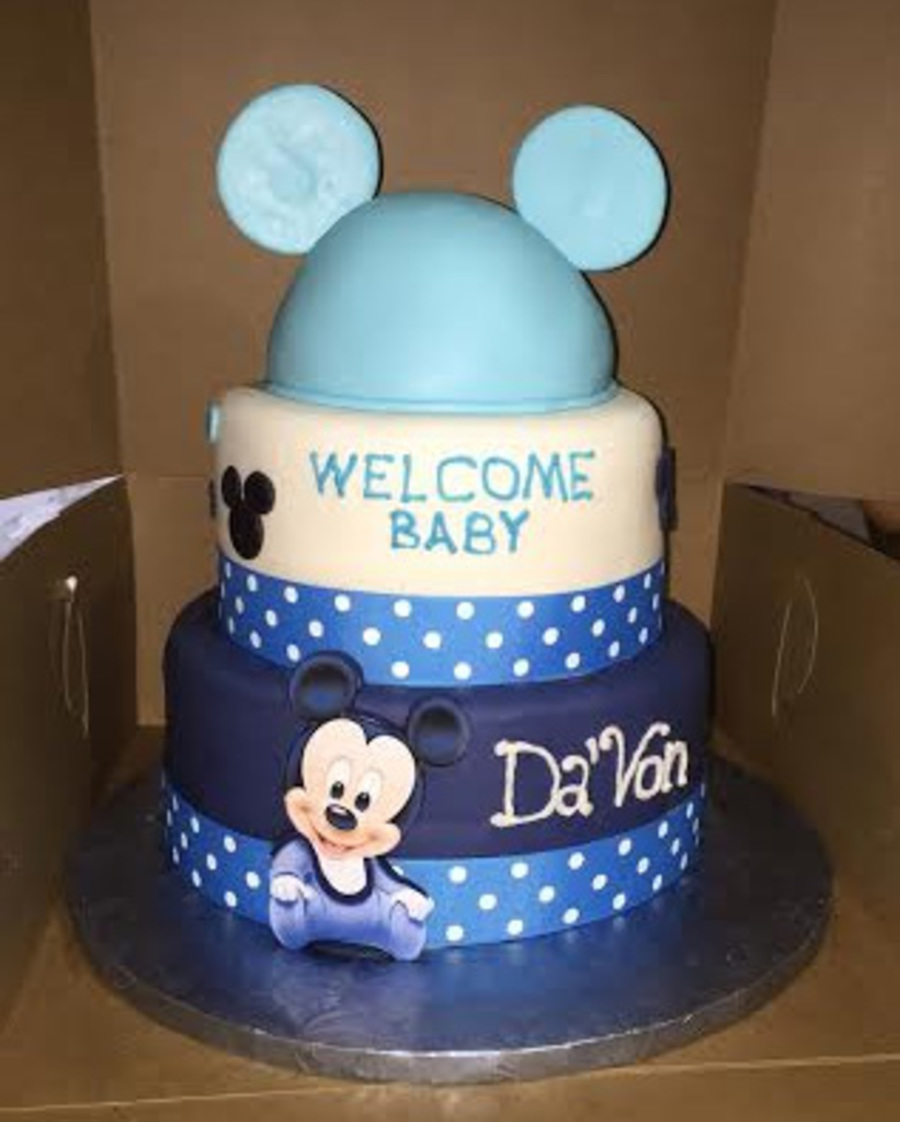 Baby Mickey Mouse Baby Shower Cake