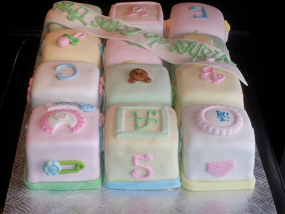 Baby Shower Cakes with Blocks