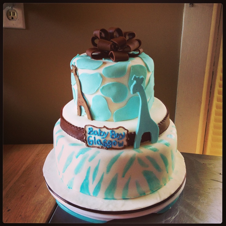 Baby Shower Giraffes Cake