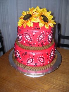 Bandana Cake with Sunflowers