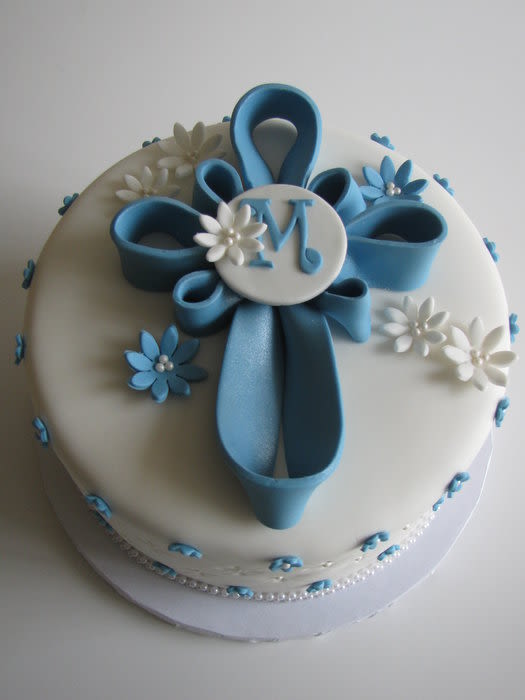 Baptism Cake with Cross