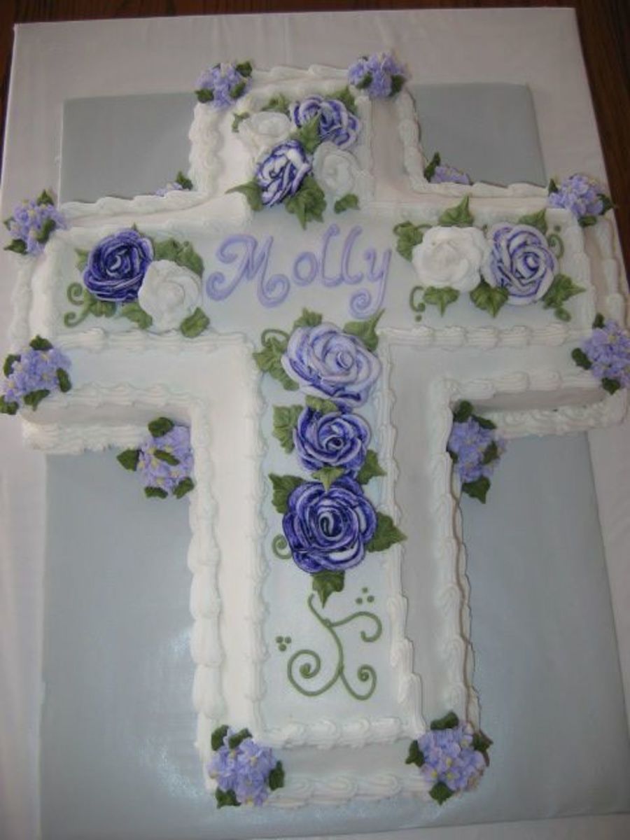 Baptism Cake with Cross