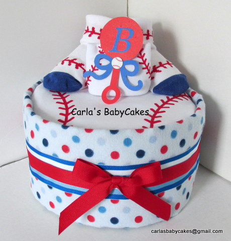 Baseball Boy Baby Shower Diaper Cake