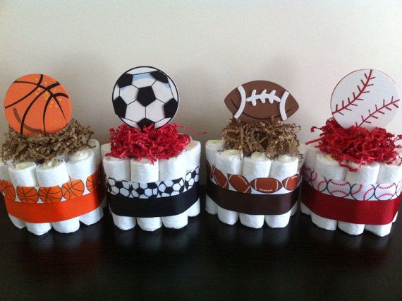 Basketball Baby Shower Diaper Cake for Boy