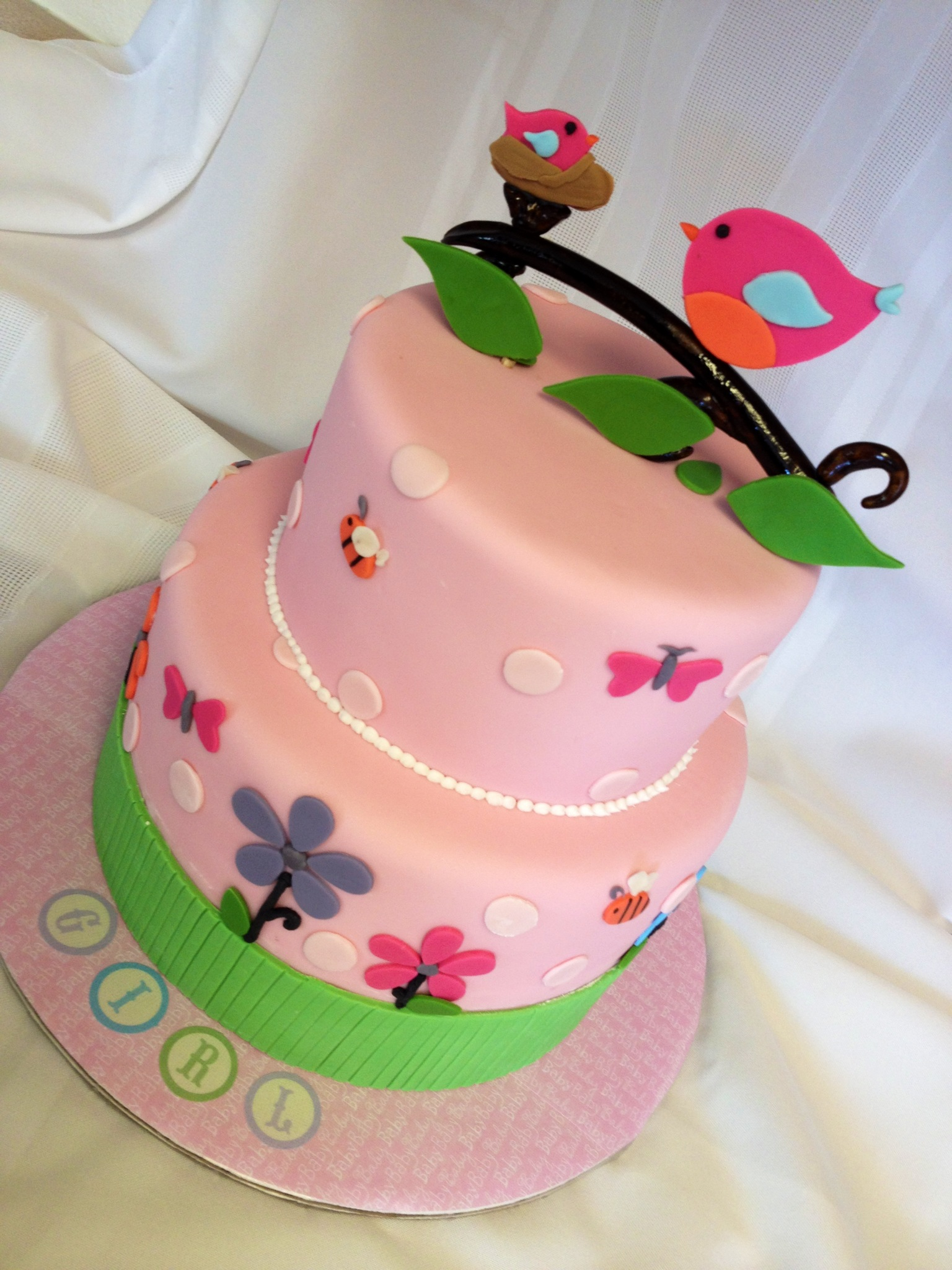 Bird Baby Shower Cake