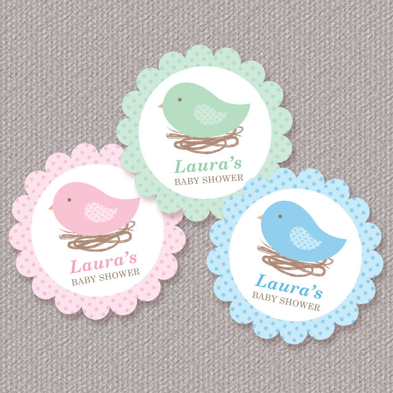 Birds Baby Shower Cupcake Toppers