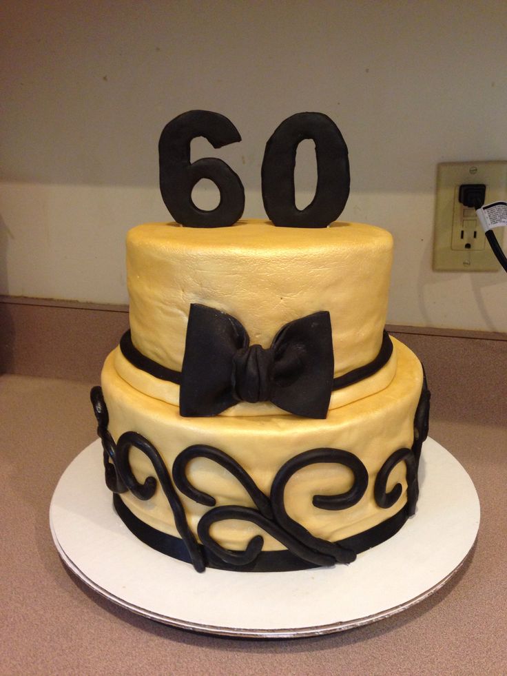 Black and Gold 60th Birthday Cakes