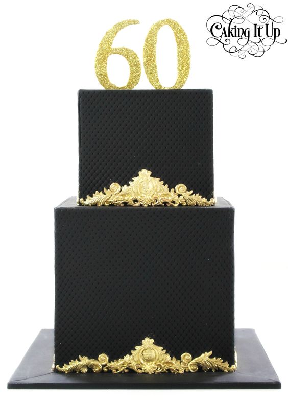 Black and Gold 60th Birthday Cakes