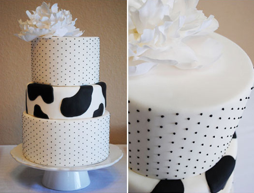 Black and White Baby Shower Cake