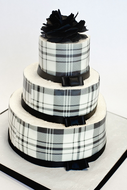 Black and White Plaid Cake