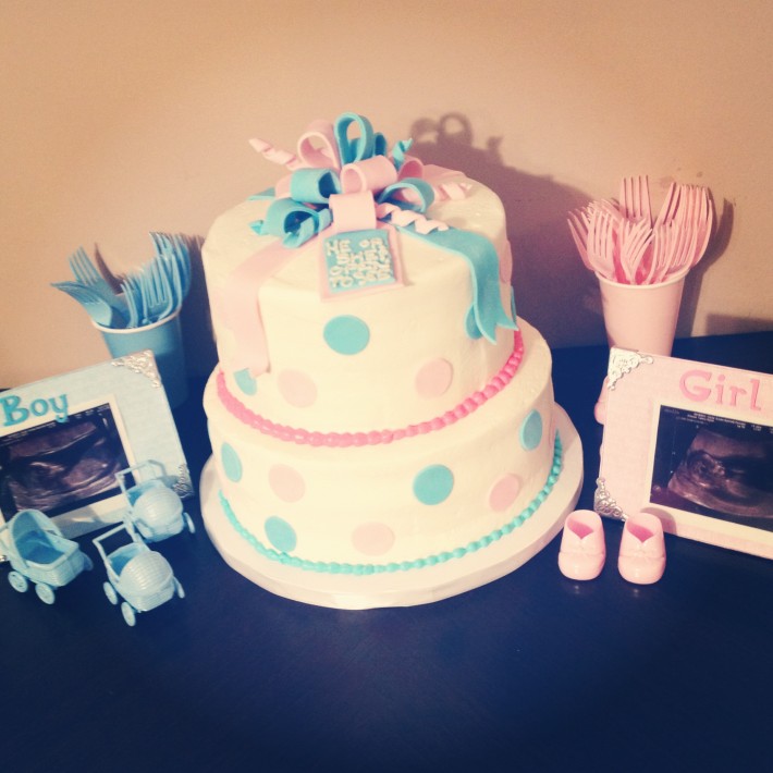 Blue and Pink Gender Reveal Cake