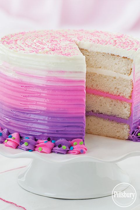 Bold Pink and Purple Ombre Cake