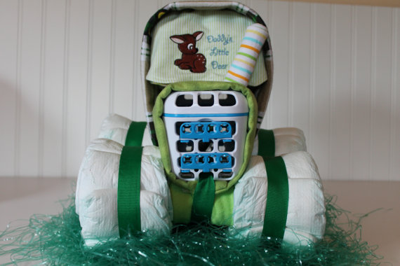 Boy Baby Shower Diaper Cake Tractor