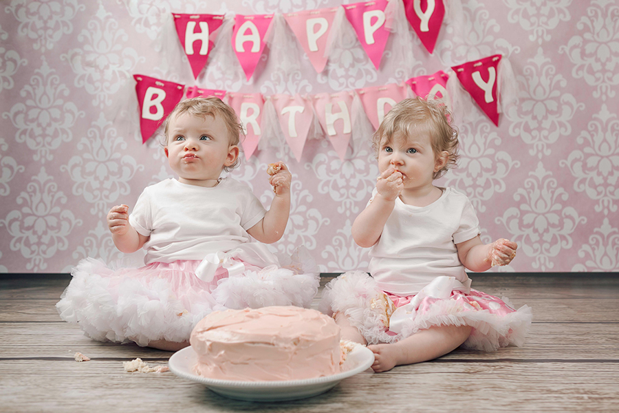 Boy Girl Twins First Birthday Smash Cake