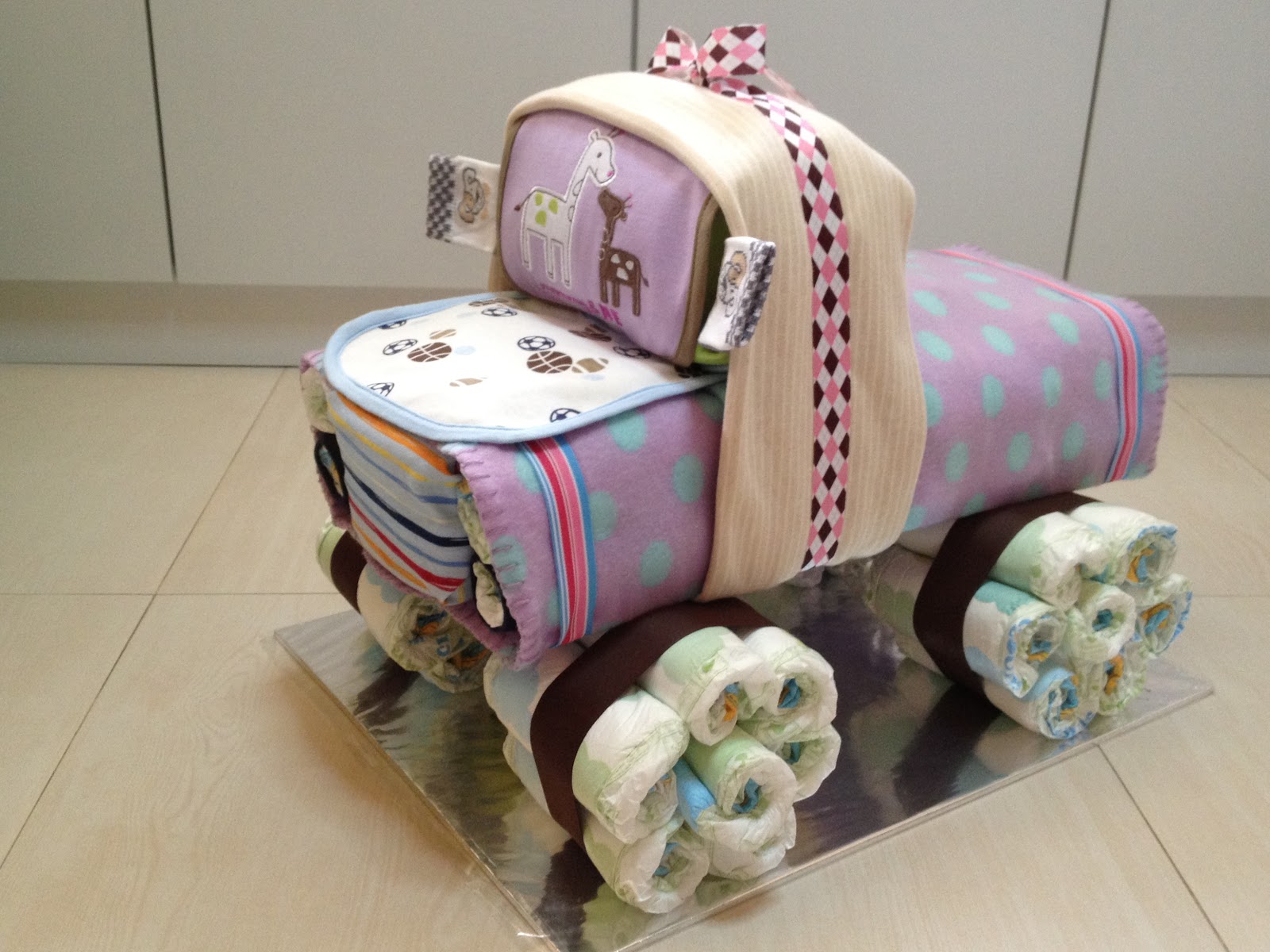 Boy Truck Diaper Cakes for Baby Showers